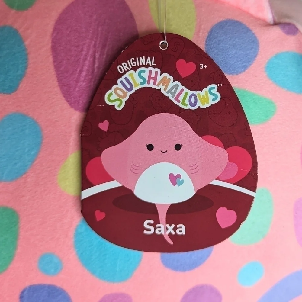Saxa the Stingray Squishmallows Valentine pink hearts confetti  12